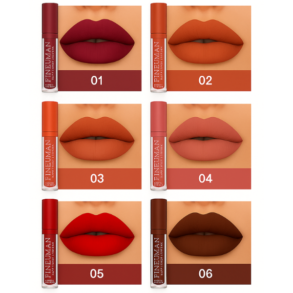 Velvet Veil – 6 Matte Liquid Lipsticks