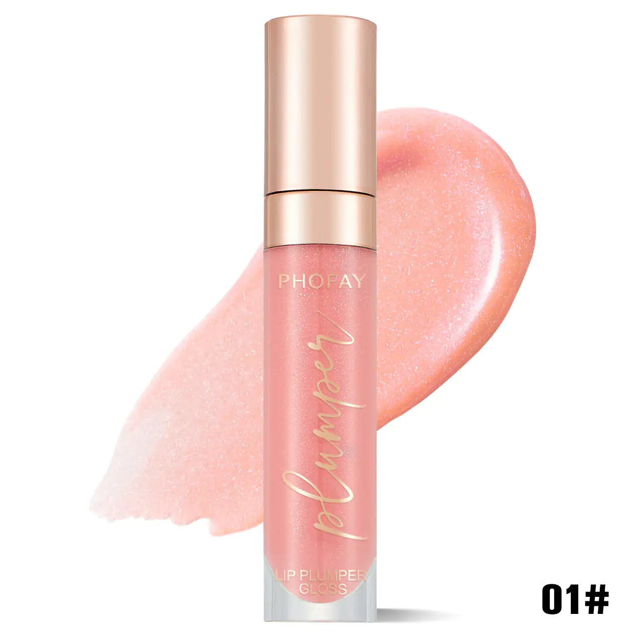 PHOFAY Shiny Lip Plumper Gloss - Soft Pink Glow