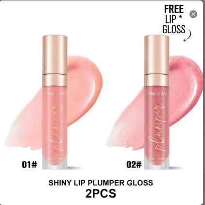 PHOFAY Shiny Lip Plumper Gloss - Soft Pink Glow