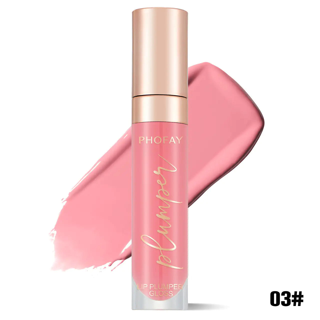 PHOFAY Shiny Lip Plumper Gloss - Soft Pink Glow