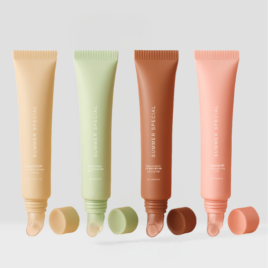 Glossy Summer Lip Balm Set with 4 Shades, Sheer Tint, Hydrating Finish
