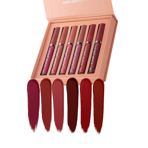 Velvet Veil – 6 Matte Liquid Lipsticks