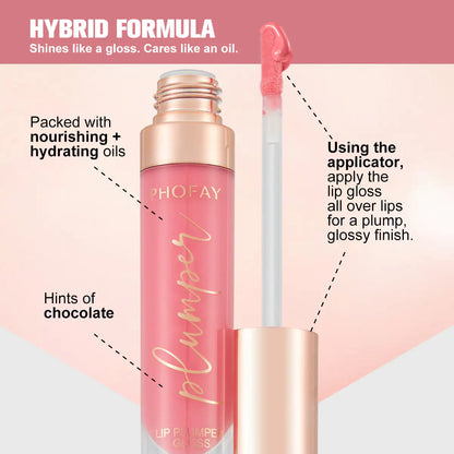 PHOFAY Shiny Lip Plumper Gloss - Soft Pink Glow