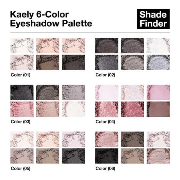 Kaely Magic Eyeshadow Mini Palette – 6 Smoky Shades | Matte & Shimmer | Waterproof, Vegan, Long-Lasting