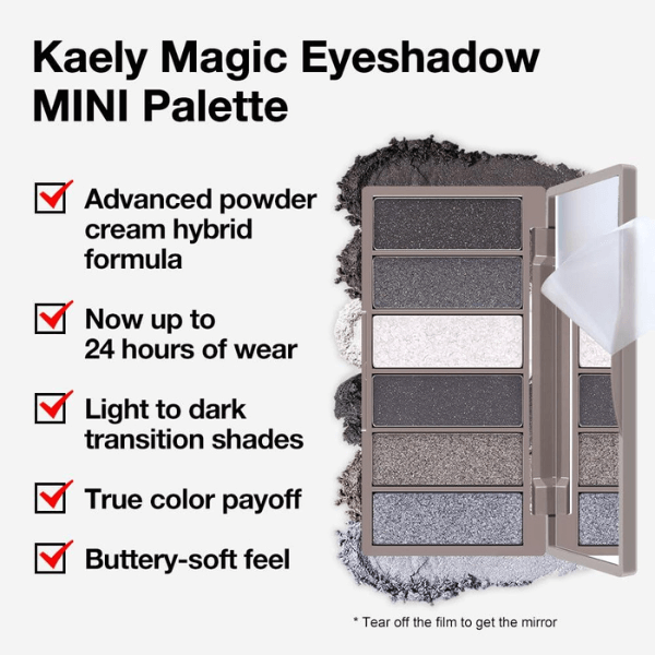 Kaely Magic Eyeshadow Mini Palette – 6 Smoky Shades | Matte & Shimmer | Waterproof, Vegan, Long-Lasting