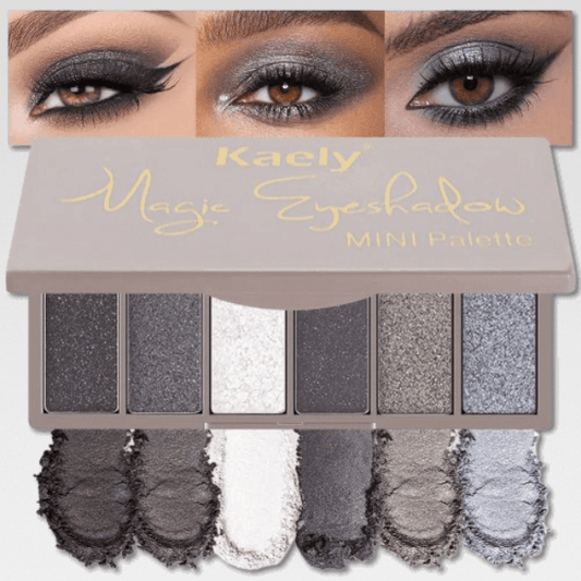 Kaely Magic Eyeshadow Mini Palette – 6 Smoky Shades | Matte & Shimmer | Waterproof, Vegan, Long-Lasting