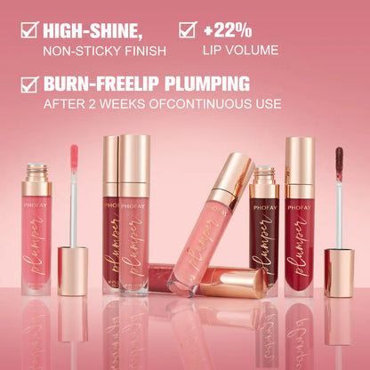 PHOFAY Shiny Lip Plumper Gloss - Soft Pink Glow