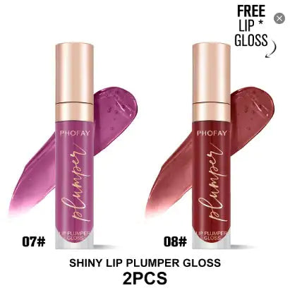 PHOFAY Shiny Lip Plumper Gloss - Soft Pink Glow