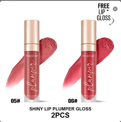 PHOFAY Shiny Lip Plumper Gloss - Soft Pink Glow