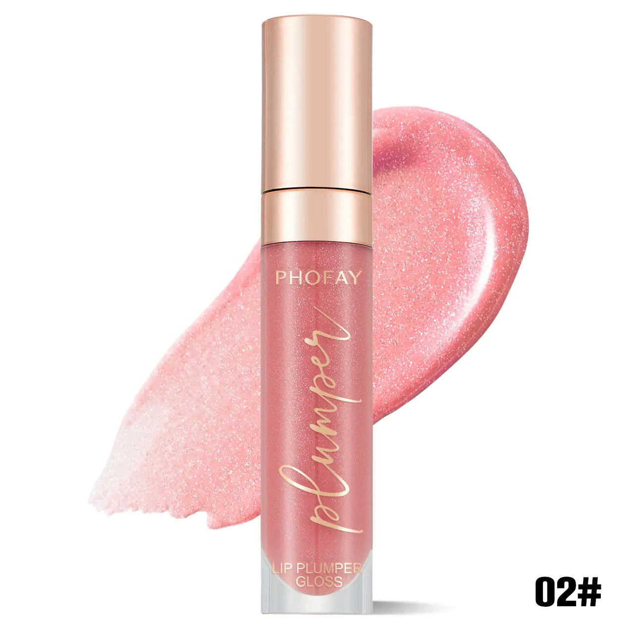 PHOFAY Shiny Lip Plumper Gloss - Soft Pink Glow