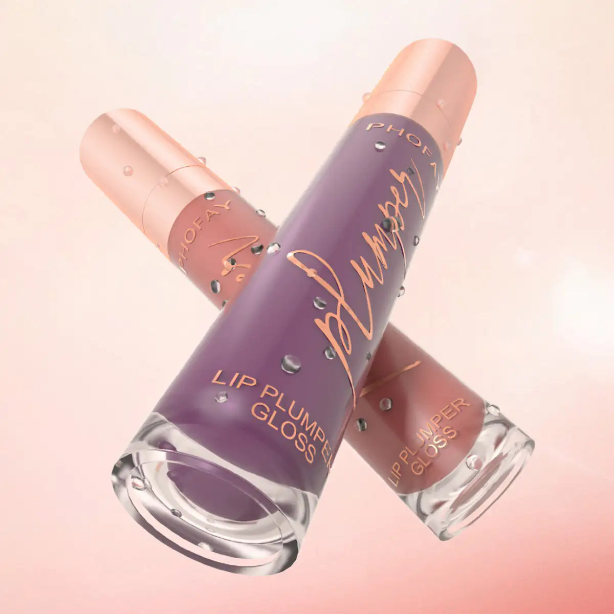 PHOFAY Shiny Lip Plumper Gloss - Soft Pink Glow