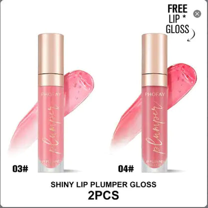 PHOFAY Shiny Lip Plumper Gloss - Soft Pink Glow